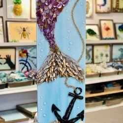 Crushed Glass Art Studio - Mermaid tail custom glass art
