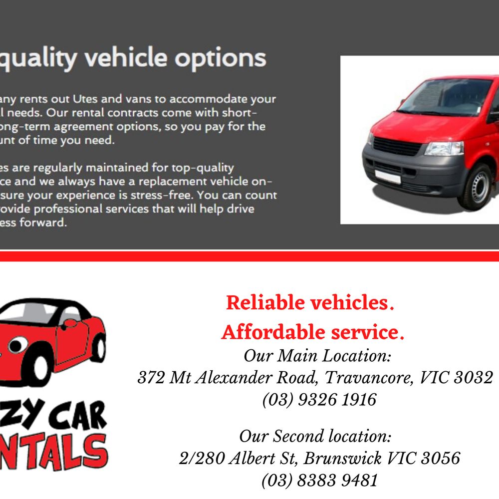 Crazy Car Rentals - Car Rentals in Travancore - Car Rental Near Me - Travancore, VIC Crazy Car Rentals - Car Rentals in Travancore - Car Rental Near Me - Travancore, VIC