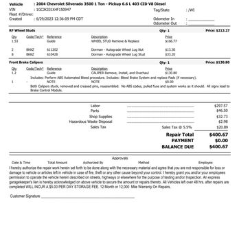 Imperial Automotive - Here is the estimate of what actually needed to be done by a shop that actually drove the truck. - Auto Repair Near Me - Menomonie, Wisconsin Imperial Automotive - Here is the estimate of what actually needed to be done by a shop that actually drove the truck. - Auto Repair Near Me - Menomonie, Wisconsin