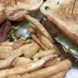Classic BLT sandwich with French fries