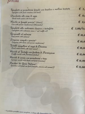 Menu photo 2 Il Genio Italiano Florence, FI