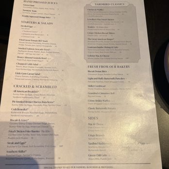 Yardbird - Menu - Whiskey Bars Near Me - Denver, Colorado