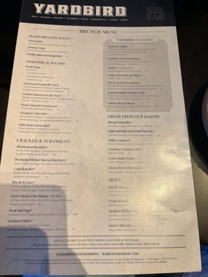 Menu photo 2 Yardbird Denver, CO
