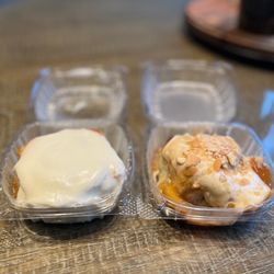 Cranky Granny's Sweet Rolls - Classic (on the left) and Peach Cobbler (on the right)