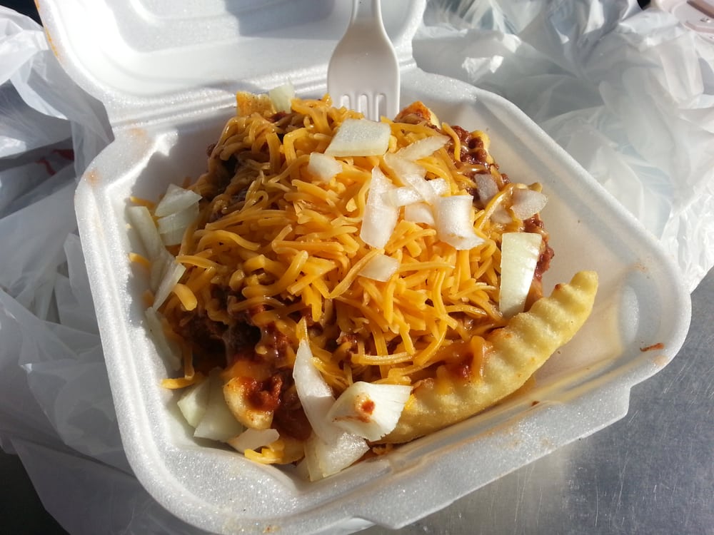 Chow - Chili Cheese Fries - onions are an optional add-on - food - Food Trucks Near Me - Cincinnati, Ohio Chow - Chili Cheese Fries - onions are an optional add-on - food - Food Trucks Near Me - Cincinnati, Ohio