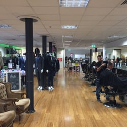 Ab's Barber Shop - Inside the shop. Getting some haircuts!