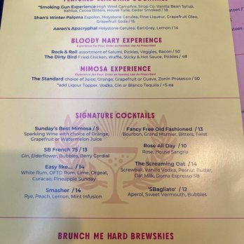 Sunday's Best - Cocktail menu - Breakfast & Brunch Near Me - Sandy, Utah Sunday's Best - Cocktail menu - Breakfast & Brunch Near Me - Sandy, Utah
