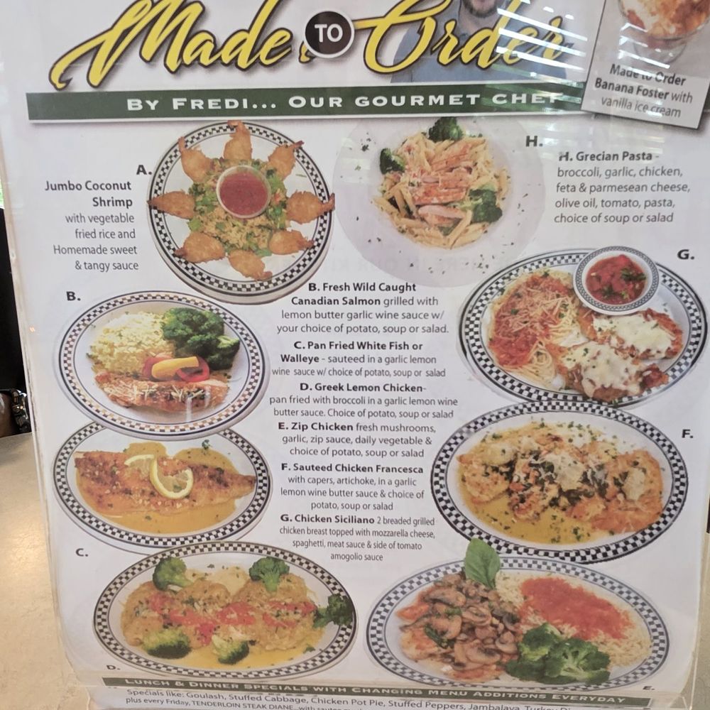 Fredi’s Grill - The menu for special chef created items - American Near Me - Burton, Michigan