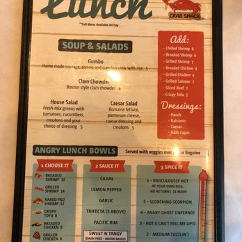 Angry Crab Shack - Lunch menu - Seafood Near Me - Surprise, Arizona Angry Crab Shack - Lunch menu - Seafood Near Me - Surprise, Arizona