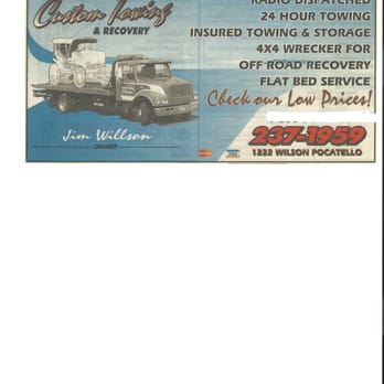 Custom Towing & Recovery - Towing Near Me - Pocatello, Idaho Custom Towing & Recovery - Towing Near Me - Pocatello, Idaho