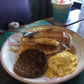 Connie's - Kids pancake, eggs and sausage (sooo big) - Cafes Near Me - Vista, California