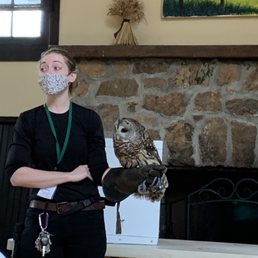 Barred Owl in class with Maddy