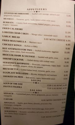 Menu photo 6 Serafino's Restaurant Wallingford, CT Menu photo 6 Serafino's Restaurant Wallingford, CT