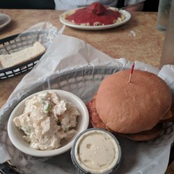 Johnnys Restaurant - Cod Sandwich with potato salad