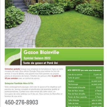 Gazon Blainville - Services and prices list - Lawn Services Near Me Gazon Blainville - Services and prices list - Lawn Services Near Me