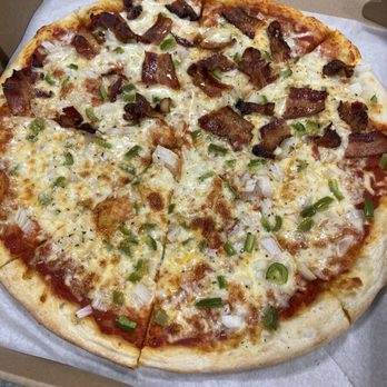 Hinckley General Store - Pepper and onion pizza half bacon. - Grocery Near Me - Hinckley, Maine Hinckley General Store - Pepper and onion pizza half bacon. - Grocery Near Me - Hinckley, Maine
