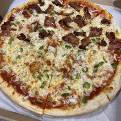 Hinckley General Store - Pepper and onion pizza half bacon.