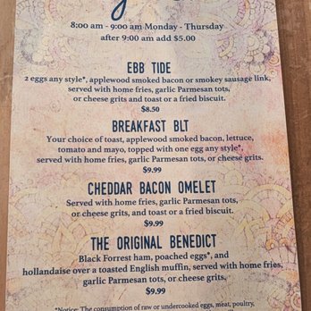 Bay Local Eatery - This is their Early Bird Menu.  Photo taken July 4, 2026. - Breakfast & Brunch Near Me - Virginia Beach, Virginia