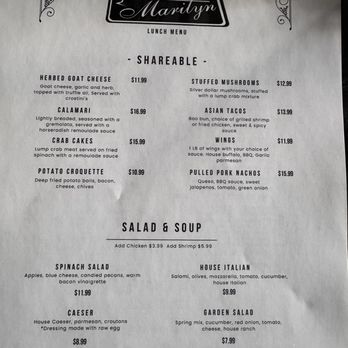 Chez Marilyn - Lunch menu - American Near Me - Alton, Illinois Chez Marilyn - Lunch menu - American Near Me - Alton, Illinois