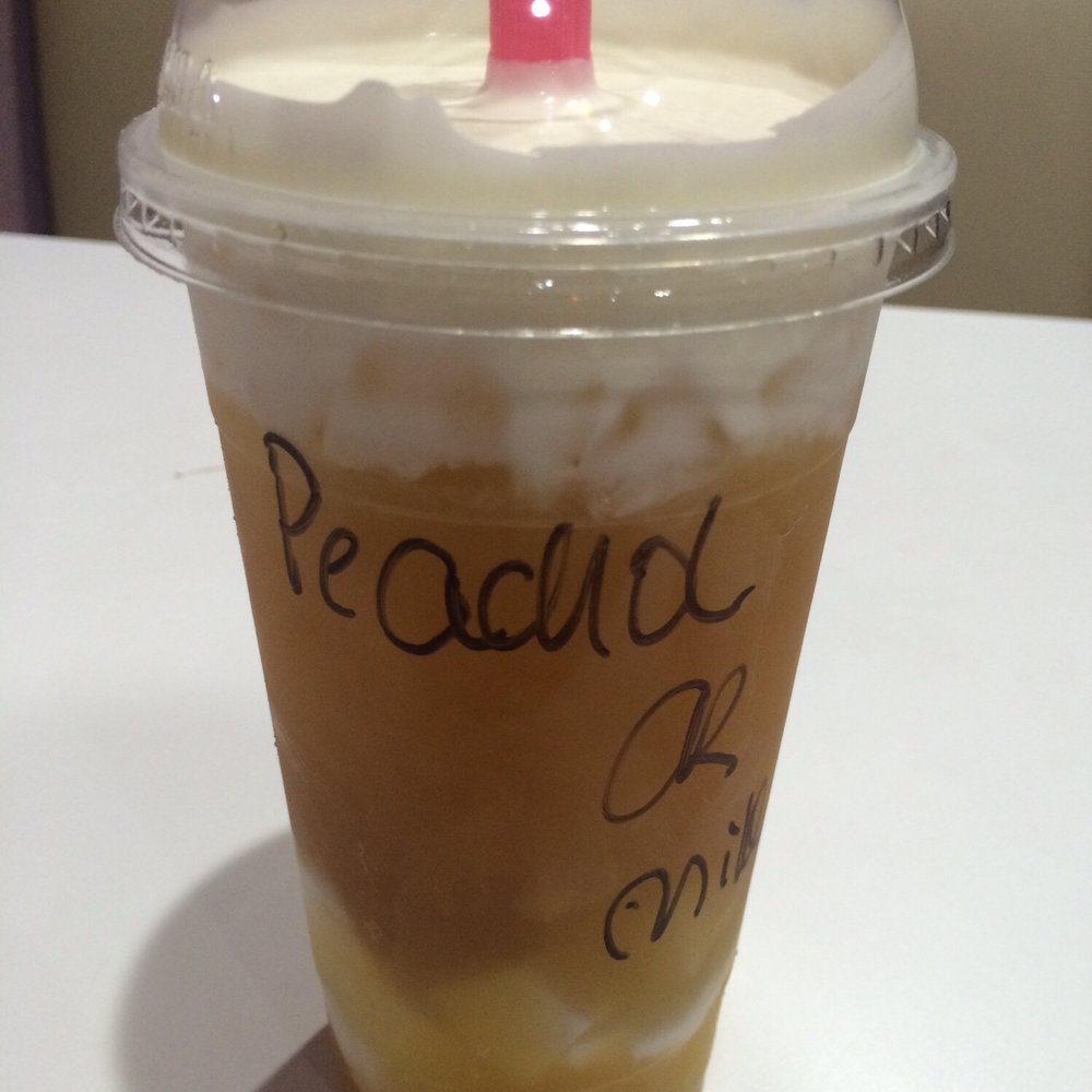 Meow Tea - Peach oolong crema w milk pudding - Asian Fusion Near Me - San Jose, California Meow Tea - Peach oolong crema w milk pudding - Asian Fusion Near Me - San Jose, California