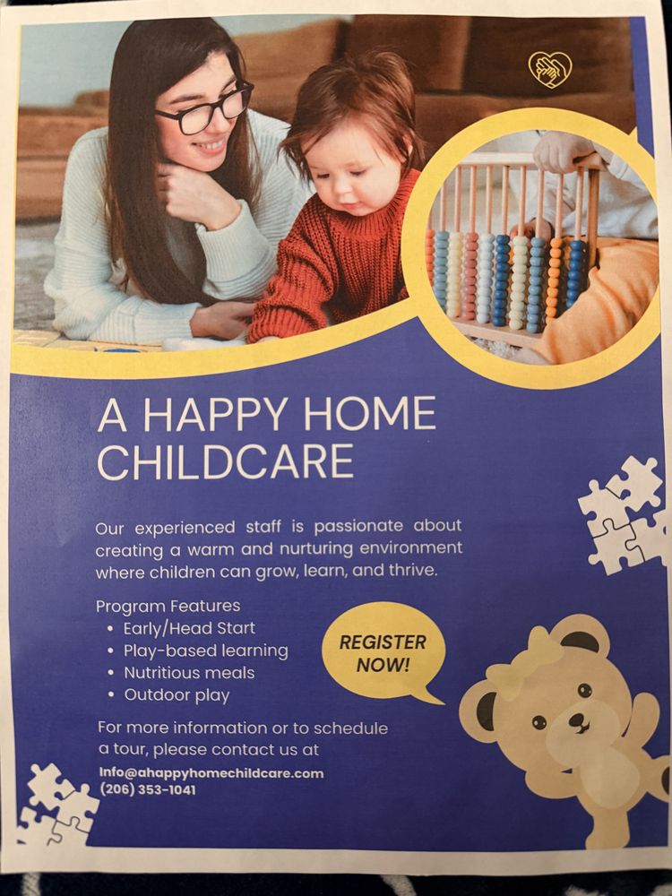 A Happy Home Childcare - childcare center in Kent, WA