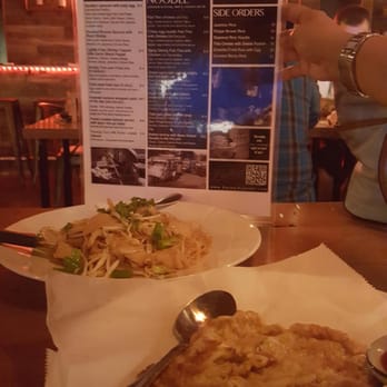 Eathai - Our entree: chicken pad Thai & side Thai omelet. - Thai Near Me - Boca Raton, Florida