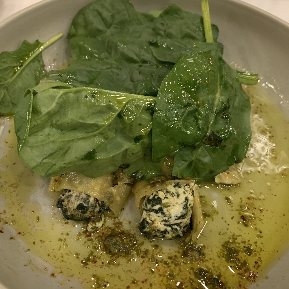 Café des Officiers - Cannoli with ricotta and spinach inside and spinach on top. - Bars Near Me - Paris, 75 Café des Officiers - Cannoli with ricotta and spinach inside and spinach on top. - Bars Near Me - Paris, 75