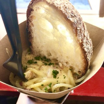 Spaghetti Incident - Carbonara cone $12 - Italian Near Me - New York, New York Spaghetti Incident - Carbonara cone $12 - Italian Near Me - New York, New York
