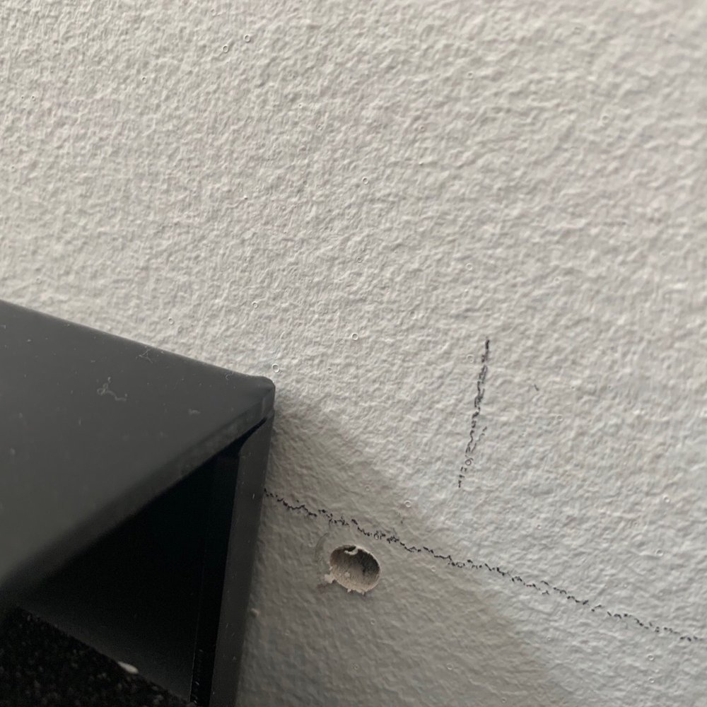 Fast Tech Pros - "Measure twice, drill once" did not happen to our wall. - Home Theatre Installation Near Me - Brooklyn, New York