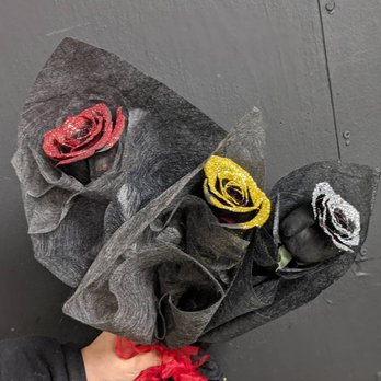 Boulevard Florist - Black roses with different colored tips and glitter. - Florists Near Me - Westminster, California