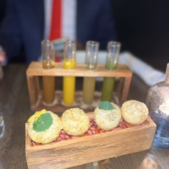 Saffron Modern Indian Dining - Pani puri sampler - Indian Near Me - Milwaukee, Wisconsin Saffron Modern Indian Dining - Pani puri sampler - Indian Near Me - Milwaukee, Wisconsin