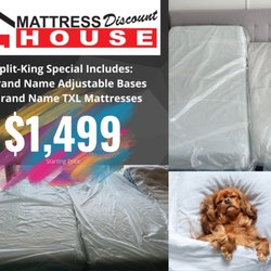 Mattress Discount House - Split-King Set Special with 2-Brand name adjustable bases and 2-Brand name TXL mattresses