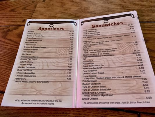 Menu photo 2 Whiffletree Tavern Roscoe, IL