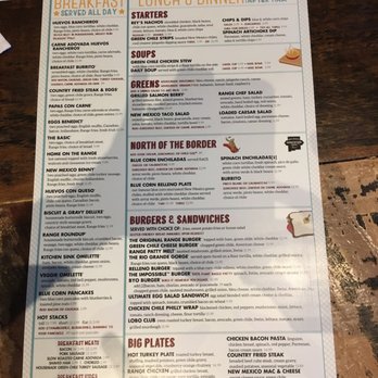 Range Cafe - Good menu, reasonable prices and they serve breakfast all day long. - Breakfast & Brunch Near Me - Albuquerque, New Mexico