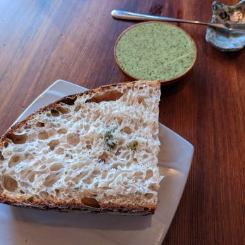 Harbor House Inn - Sourdough bread and cultured butter with sea lettuce - Bed & Breakfast Near Me - Elk, California