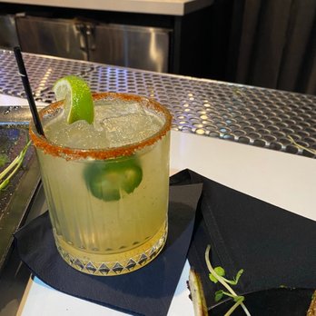 BLK SWAN - Spicy margarita with Cheyenne rim - New American Near Me - Baltimore, Maryland