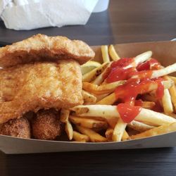 Scalawags Whitefish & Chips - 2 piece white fish with hushpuppies
