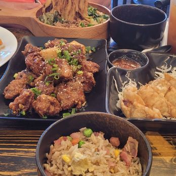 Fun Station - Flying Noodles with Spicy Beef, Signature Fried Rice (Spam, Bacon, Lap Cheong) Crispy Spareribs HK Style Lemon Tea - Noodles Near Me - Honolulu, Hawaii Fun Station - Flying Noodles with Spicy Beef, Signature Fried Rice (Spam, Bacon, Lap Cheong) Crispy Spareribs HK Style Lemon Tea - Noodles Near Me - Honolulu, Hawaii