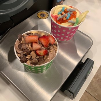 Yogurt Lounge - two bowls of yogurt and a bowl of fruit - Ice Cream & Frozen Yogurt Near Me - San Diego, California