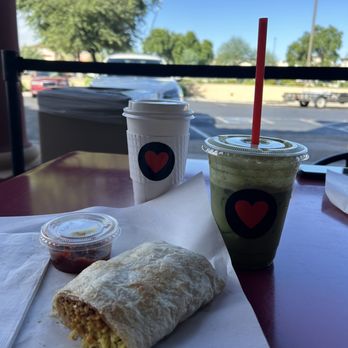 Kind Bean - Rice and bean burrito with yummy melted cheese, side salsa, iced matcha latte, hot pumpkin chai latte. - Coffee & Tea Near Me - Chandler, Arizona Kind Bean - Rice and bean burrito with yummy melted cheese, side salsa, iced matcha latte, hot pumpkin chai latte. - Coffee & Tea Near Me - Chandler, Arizona