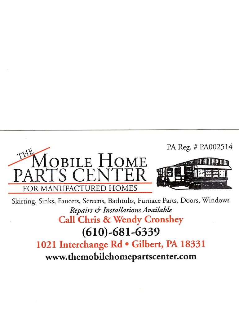 THE MOBILE HOME PARTS CENTER Updated August 2024 1021 US209, Gilbert, Pennsylvania Mobile