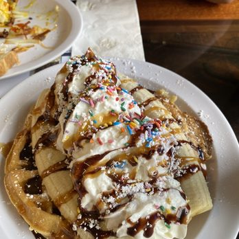 C's Waffles - Banana split waffle - Breakfast & Brunch Near Me - Edgewater, Florida C's Waffles - Banana split waffle - Breakfast & Brunch Near Me - Edgewater, Florida