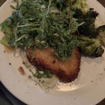 Crumb & Spigot - Chicken Milanese with arugula, salad, and broccoli - New American Near Me - Chagrin Falls, Ohio