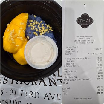 Thai Social - Mango sticky rice - Thai Near Me - New York, New York Thai Social - Mango sticky rice - Thai Near Me - New York, New York