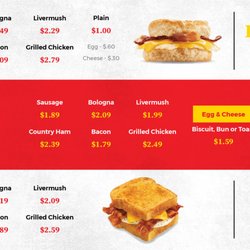 Gas'n'go Food & Beverage - Breakfast menu