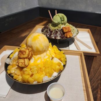 Bingsu Tea - Mango and matcha bingsu - Bubble Tea Near Me - Sacramento, California