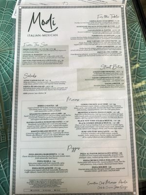 Menu photo 1 Modí San Francisco, CA