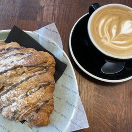 The cappuccino was ok, but the chocolate almond croissant was dry