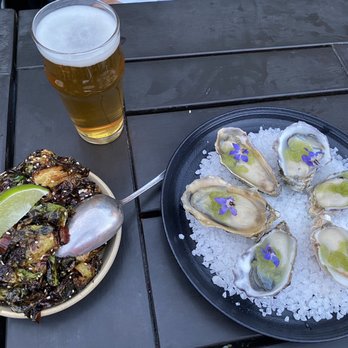 The Lark - Crispy Brussels Sprouts And Oysters On The Half Shell - New American Near Me - Santa Barbara, California