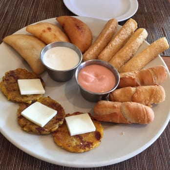 Arepas Cafe - Mini platter (fried yucca, empanadas, sweet plaintain, cheese stick) - Venezuelan Near Me - Astoria, New York